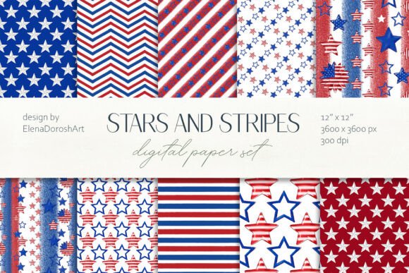 Download Stars and Stripes Seamless Pattern Set - Trip Collection