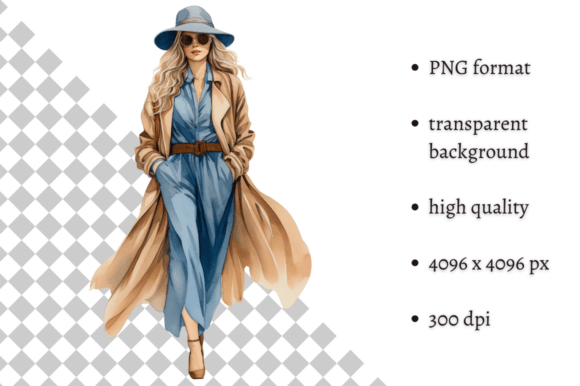 Download Fashion Girl in Beige &amp; Blue Clipart - Blue Collection