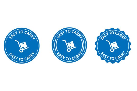 Download Blue Circular Emblems with White Cart Ic - Blue Collection