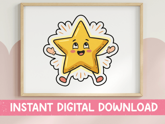 Download Happy Star Character Kawaii Sticker - Sticker Collection