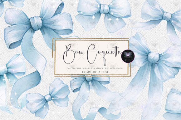 Download Bow Coquette Blue Clipart - Blue Collection