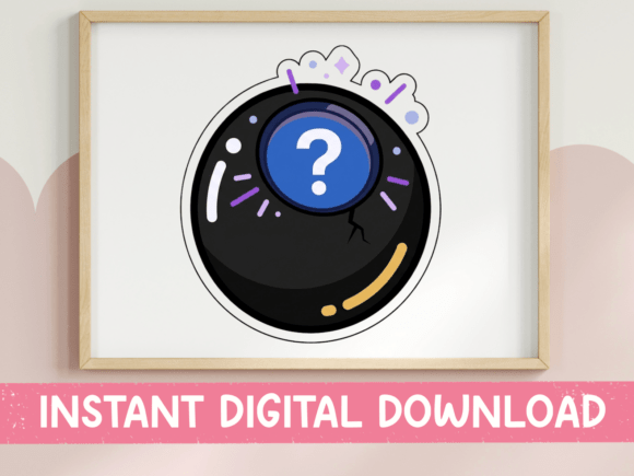 Download Magic 8 Ball Kawaii Sticker Design - Sticker Collection