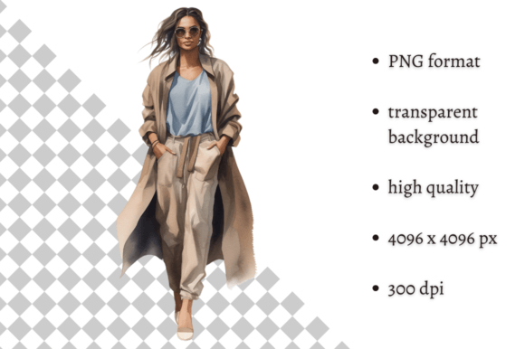 Download Fashion Girl in Beige &amp; Blue Clipart - Blue Collection