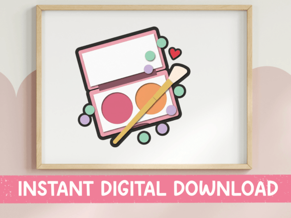 Download Makeup Compact and Brush Sticker - Sticker Collection