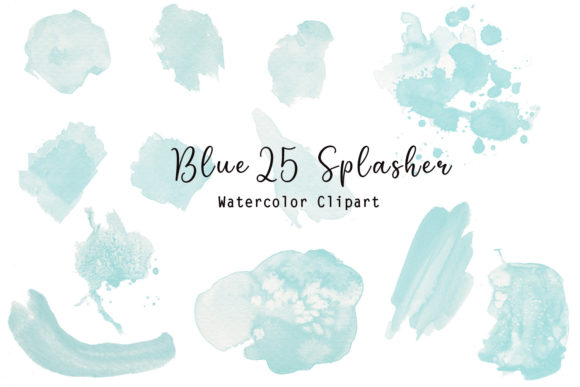 Download Watercolor Splashes Blue Clipart - Blue Collection