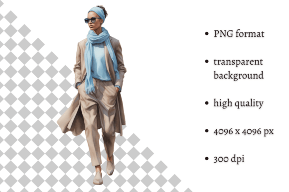 Download Fashion Girl in Beige &amp; Blue Clipart - Blue Collection